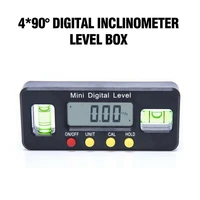 4pcs 90%c2%b0 digital protractor inclinometer level goniometer magnet gauge rule box shape waterproof angle finder measure bevel box