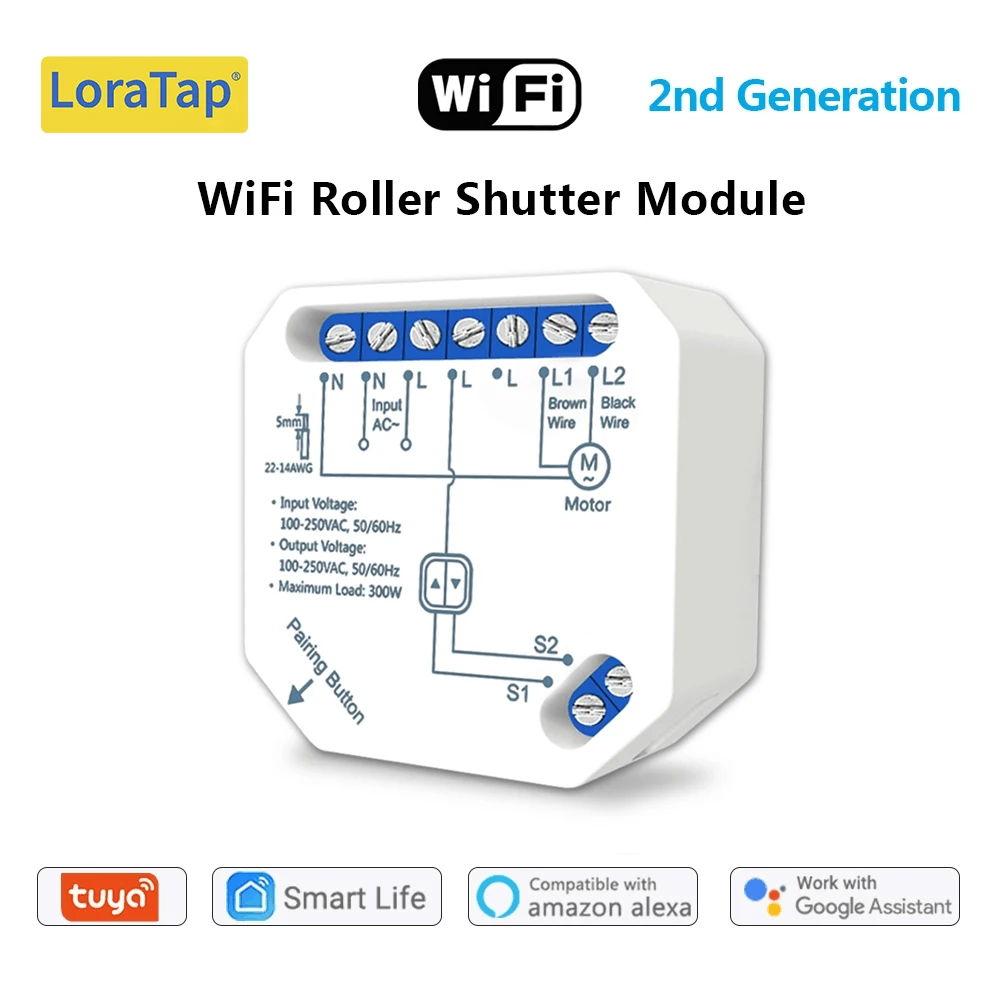 

Tuya Smart Life WiFi Curtains Switch Connected Roller Shutters Control Blinds Motor Google Home Alexa Electric Window LoraTap