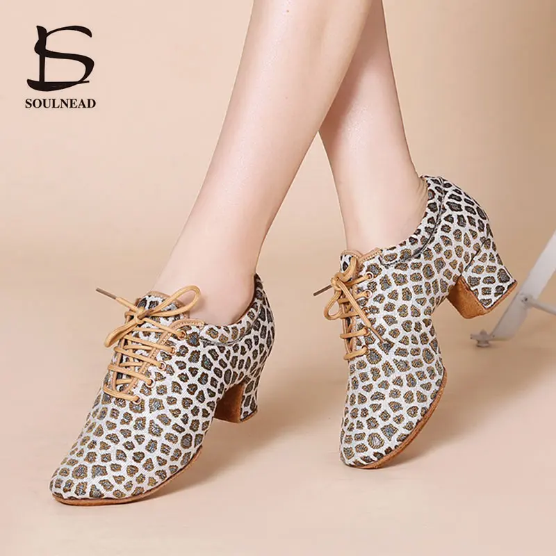 Jazz Shoes Female Latin Salsa Dancing Shoe Ankle Boots Woman Dance Sneakers Soft Sole Fashion Ballroom Tango Sports Women Shoes