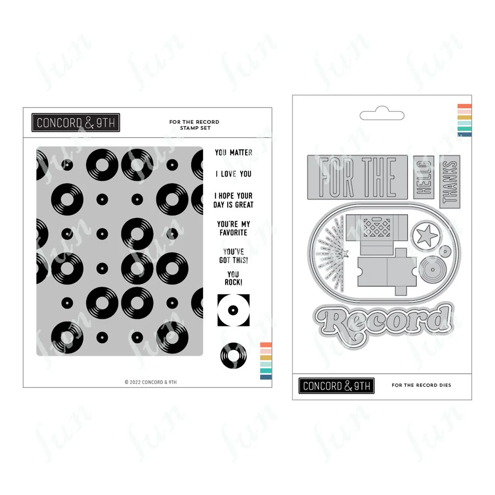 Clear Stamps and Metal Cutting Dies Sets Greeting Card Scrapbooking Supplies 2023 New for the Record Mold Crafts Template