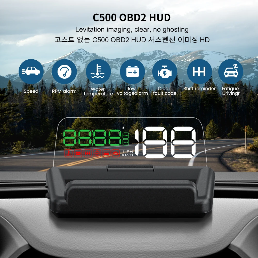 

Дисплей на лобовое стекло GEARELEC C500 Автомобильный GPS OBD2 HUD
