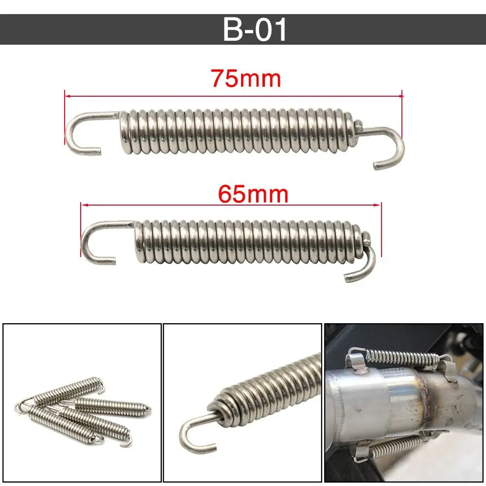

Пружины выхлопной трубы из нержавеющей стали, двойные крючки, титановые глушители, разъем выхлопной трубы, цветная универсальная пружина мотоцикла