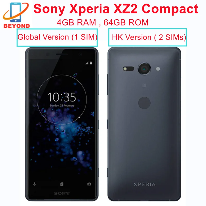 

Смартфон Sony Xperia XZ2 Compact, 64 Гб ПЗУ, одна SIM-карта H8314, две Sim-карты H8324, экран 5,0 дюйма, Восьмиядерный процессор Snapdragon 845, оригинальный мобильный телефон 4G