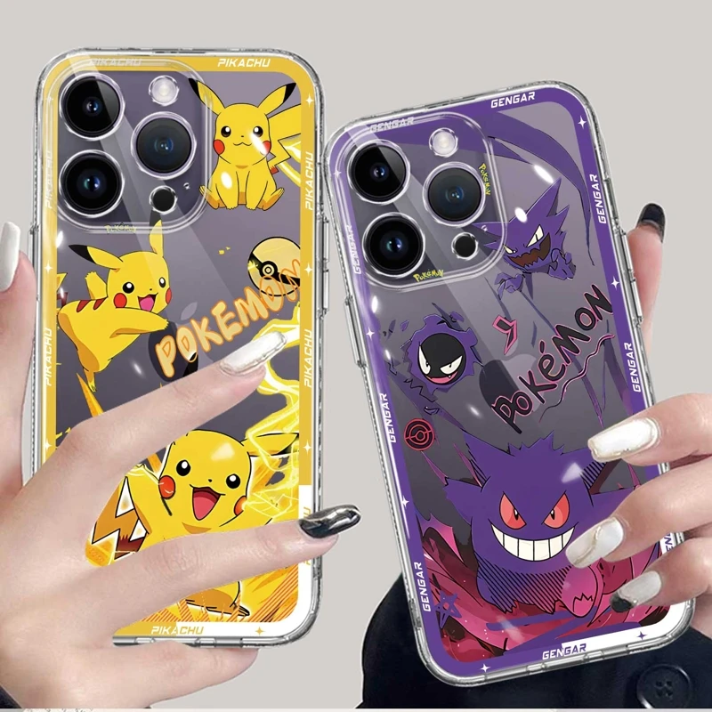 

Чехол с принтом для iPhone XR 14 Pro Max 13 11 12 Mini XS X 12 mini 13mini Pokemon Gengar Pikachu Art