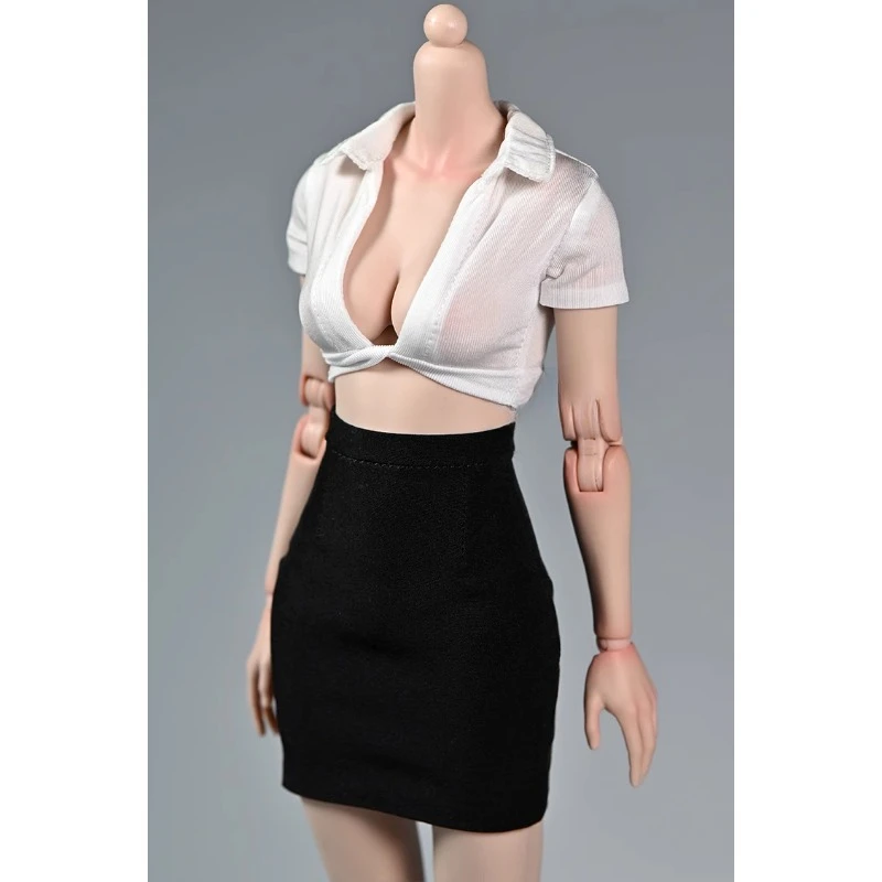 At203 1/6 весы солдат женская короткая рубашка жилет длинные топы модель одежды для 12