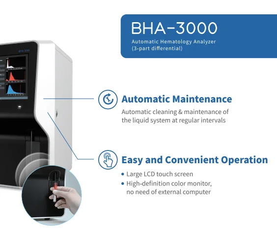 BHA-3000 Медицинский гематологический анализатор Автоматический клинический