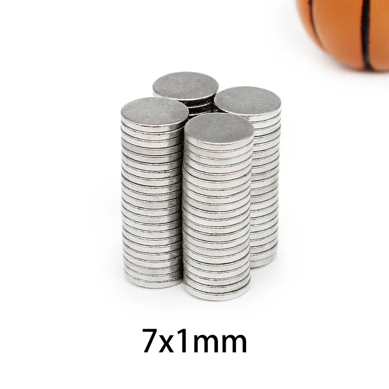 50/100/200/300/500/1000 шт. 7x1 мм Тонкий лист N35 Неодимовый магнитный диск мощные магниты