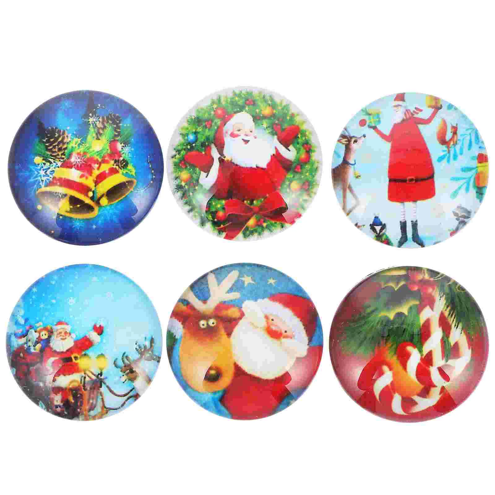 

6pcs Adorable Cartoon Christmas Fridge Magnet Refrigerator Magnets for Gift Home