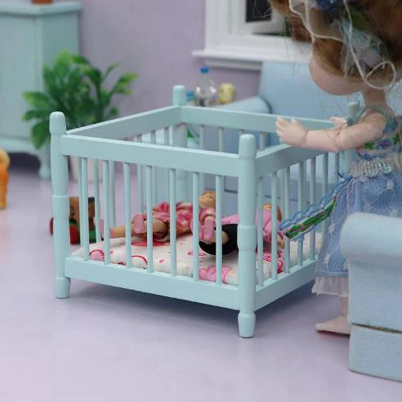 Мини-колыбель для детской кроватки модель кукольного домика деревянная колыбель