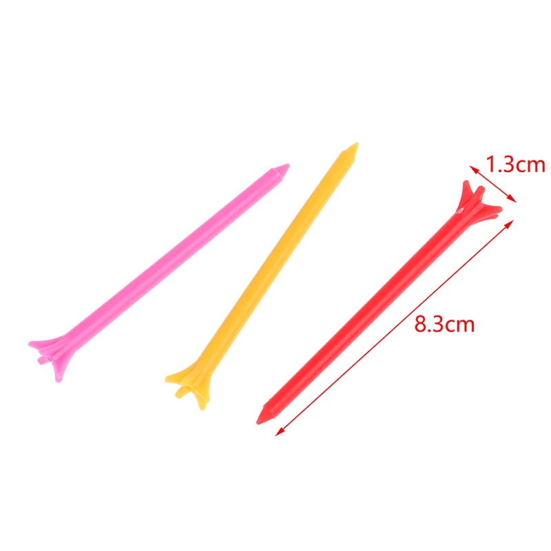 

100Pcs Mixed Color Golf Tees 5 Prong 83mm Less Resistance Golf Tees Training Ball Holder Outdoor Sports Accessories