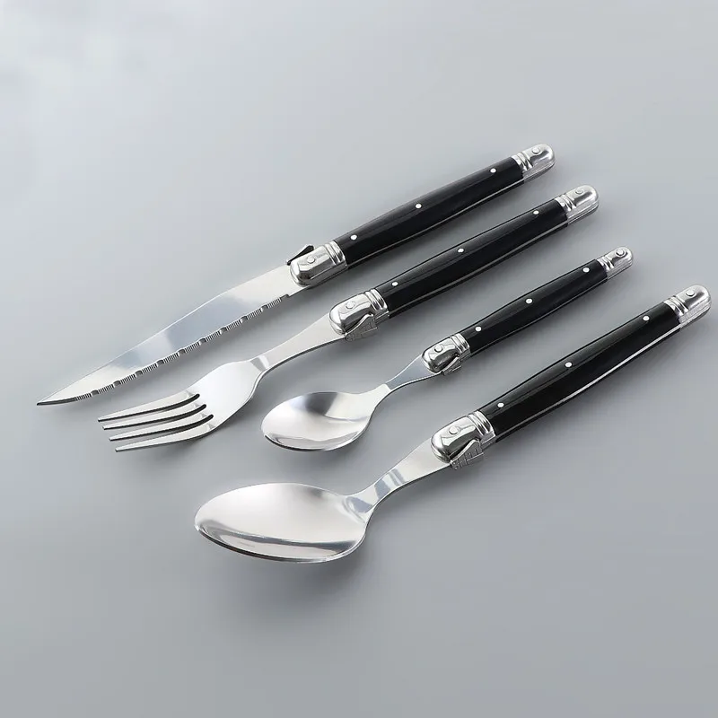 Laguiole Cutlery Set Steak Knives Forks Soup Spoons Teaspoon
