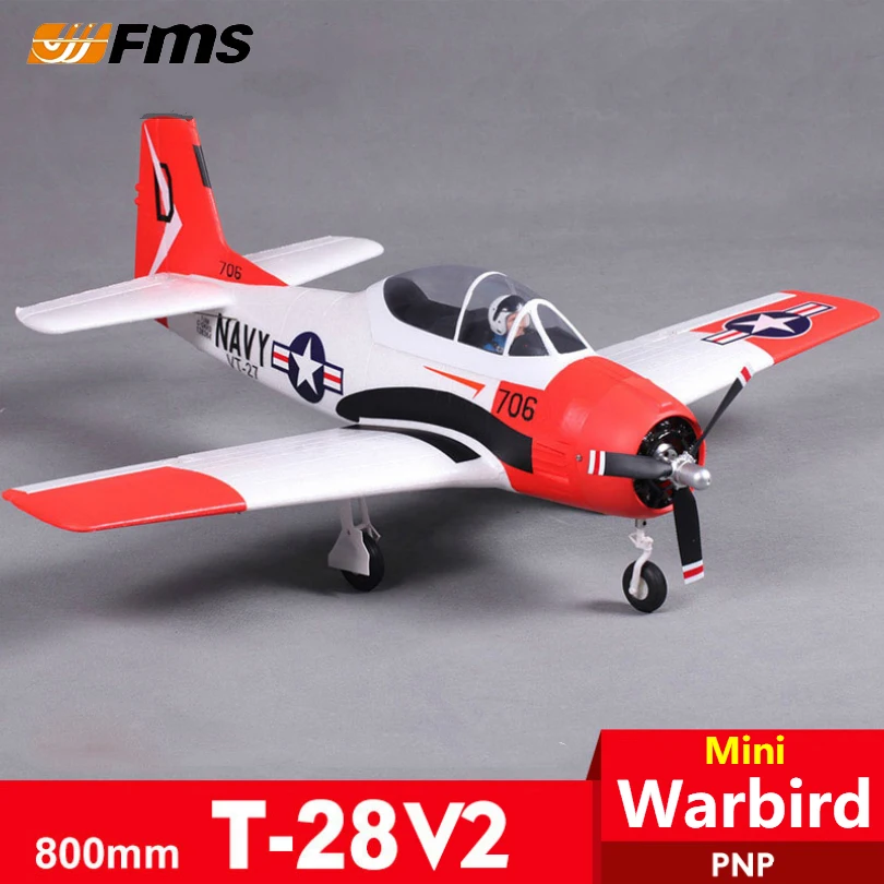 FMS RC Airplane 800mm T-28 T28 V2 PNP Mini BBD 4CH 2S EPO Wa