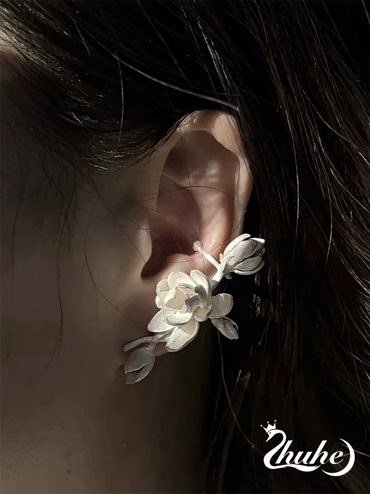 ZHUHE брошь с жасмином серьги для женщин ретро-стиль ювелирные изделия из медного