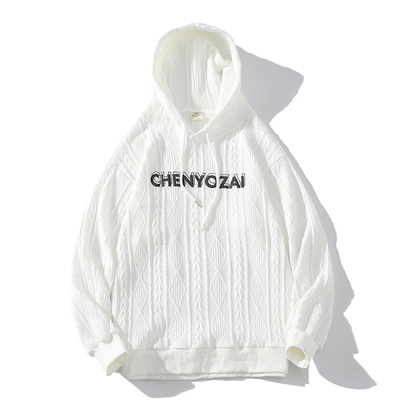 

Korea Fashion Hoodies Sweatshirt Black White Casua Men's Hip Hop Streetwear For 2022 Spring Autumn Clothes OverSize 5XL 6XL 7XL
