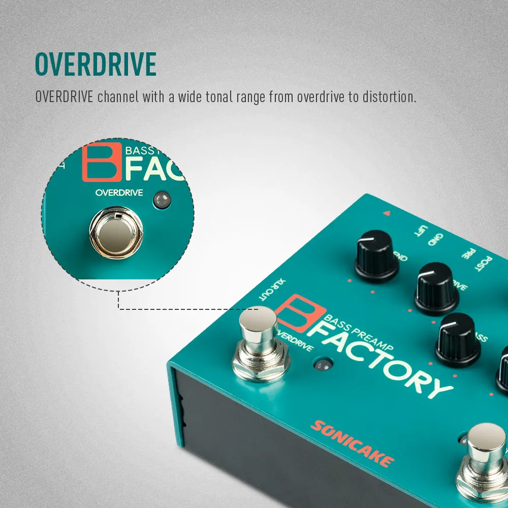 Фото SONICAKE B Factory QDS-05 Аналоговый басовый предусилитель Comp и гитарная педаль Overdrive - винтажный звук для подарков басистов №4