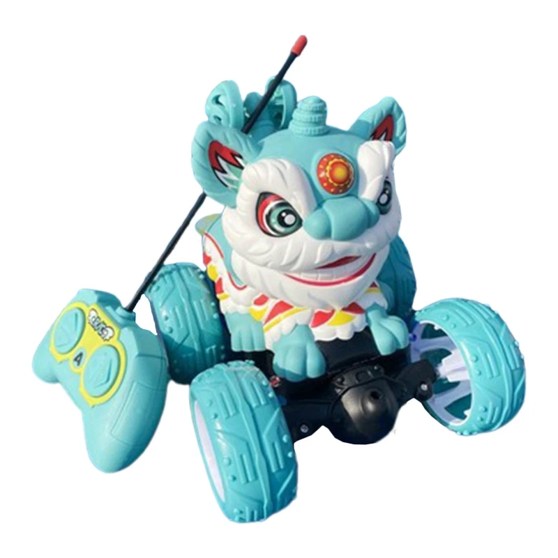 

6.69x6.29x7.87" Remote Control Car for Boys Birthday Gifts Fine Novelty Lion Dance Car Stunt Tipper Drift Racing Vehicle