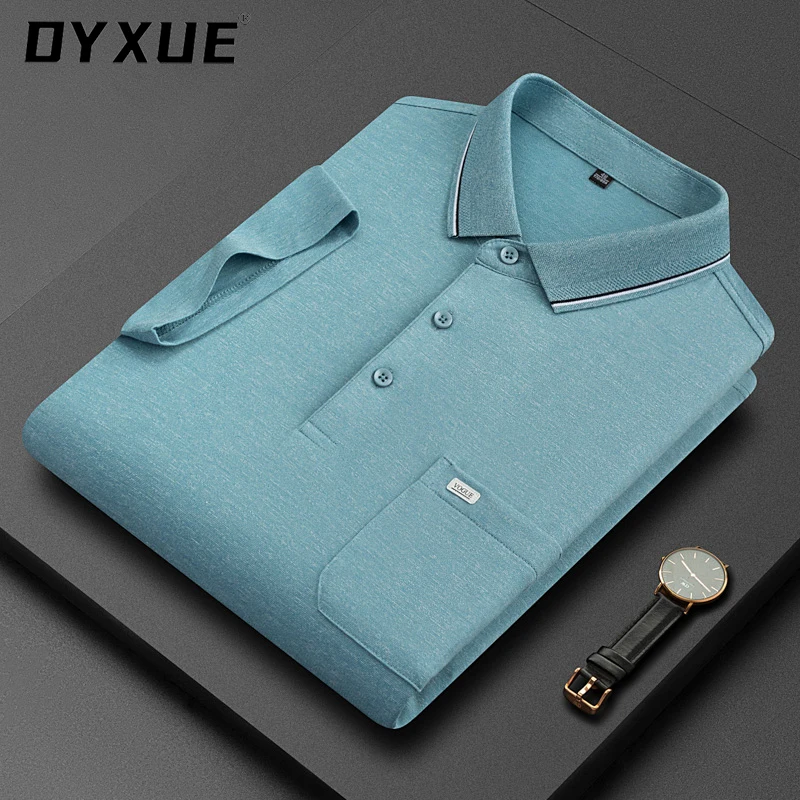 

DYXUE Brand Summer Male Polo Shirt Pocket Men's Clothing 2022 High-quality Logo Short Sleeve Designer Business Cool Tops Polos
