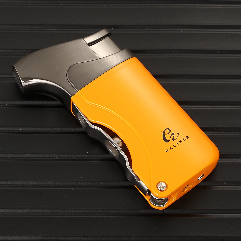 

Galiner 1 Jet Cigar Lighter Gas Butane Torch Lighters Metal Pocket W/ 2 Size Cigar Punch Perfect Draw Cigars Lighter