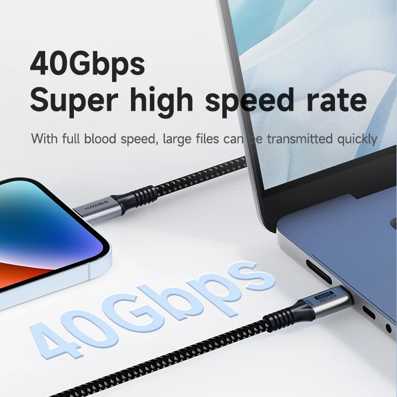 Hagibis USB 4 Cable 40Gbps USB C to USB C Cable 240W Fast Charging 8K@60Hz Video Graphene Compatible with Thunderbolt 3/4 Laptop