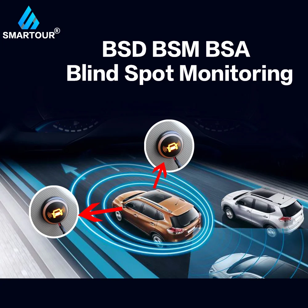 

Smartour BSM BSD Car Blind Spot Monitoring System 12V Radar Detection System Ultrasonic Sensor Assistant With Reversing assist