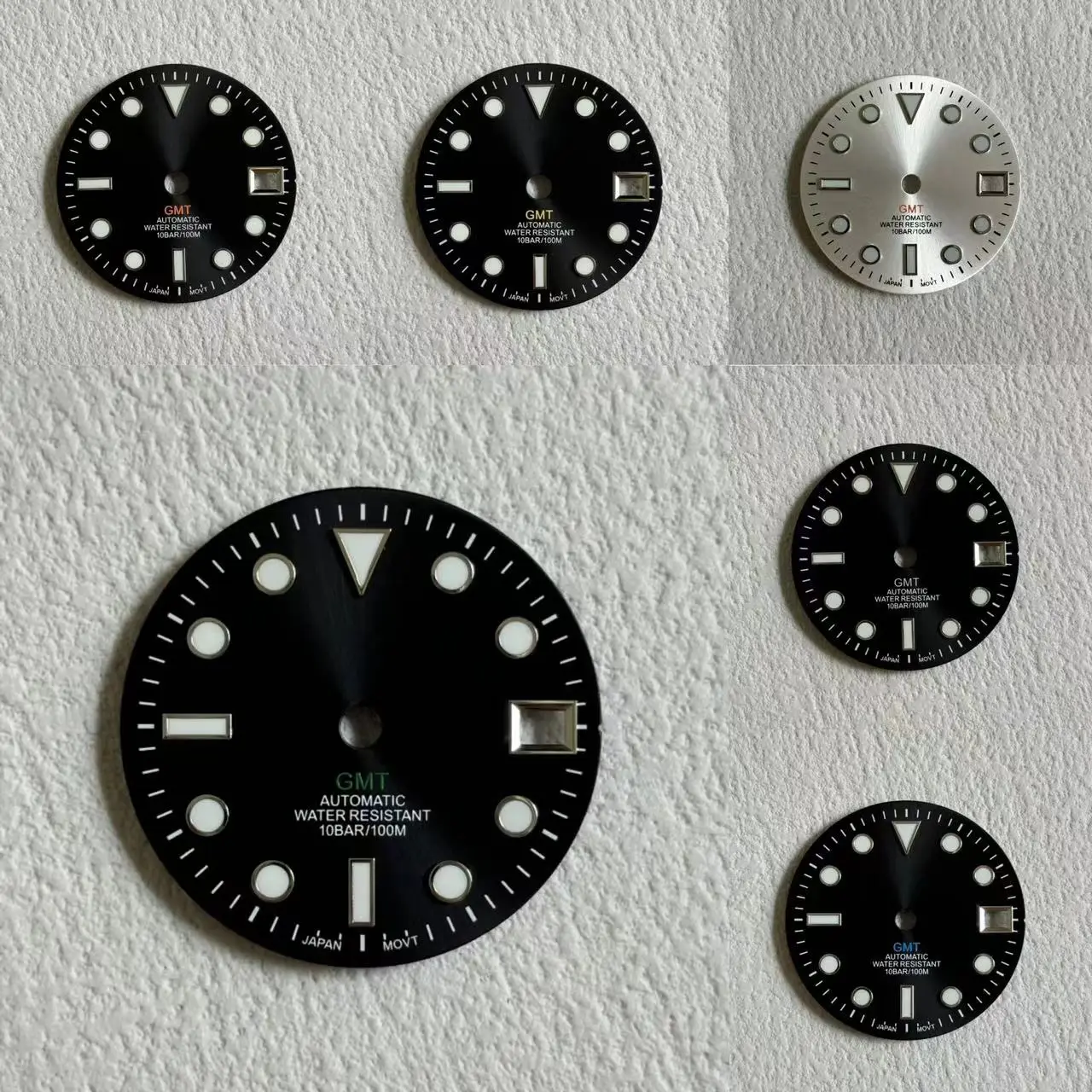 28 5 мм NH34 синий светящийся GMT одиночный черный циферблат с автоматическим