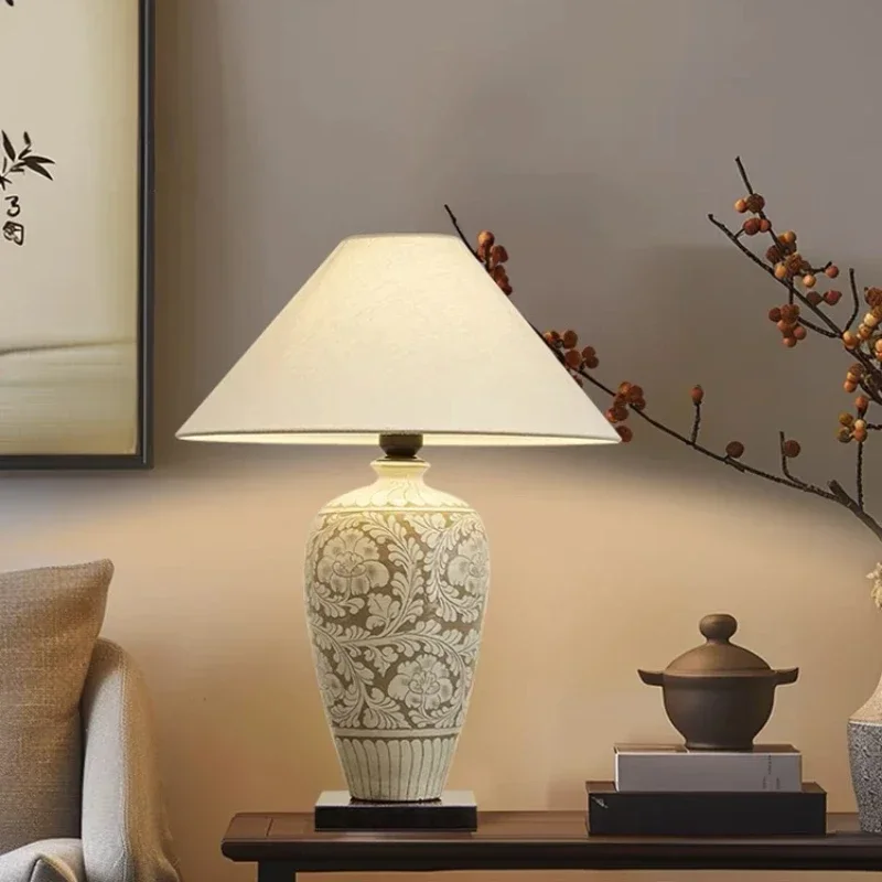 Керамическая настольная лампа SANDYHA в китайском стиле