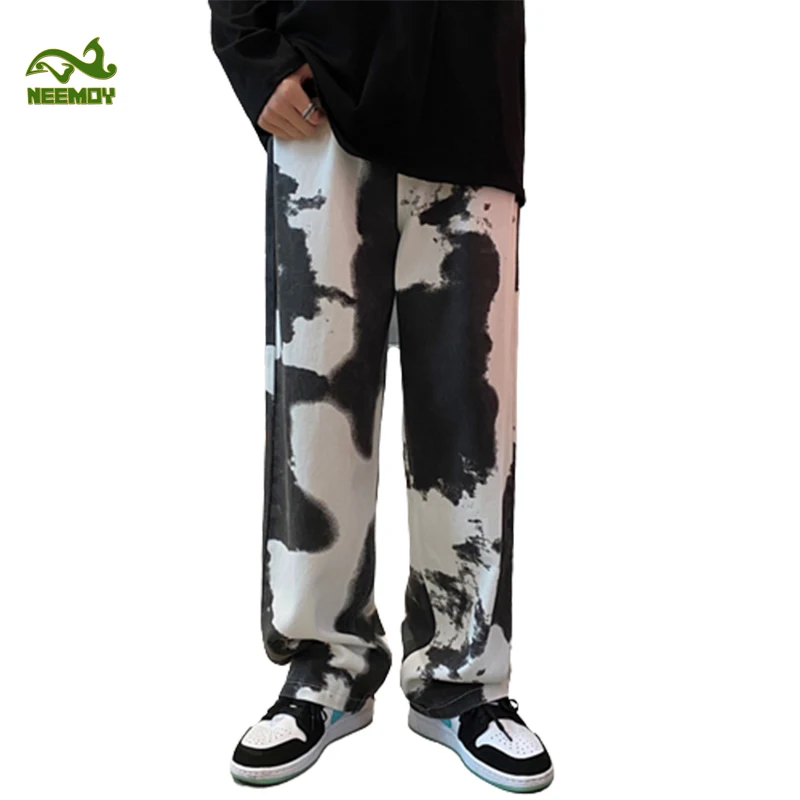 Neemoy Tie-dye Jeans Pants Men's Jeans Fashion Male High Street Jean Baggy Man Male Oversize Trendyol Mens Men´s Clothing