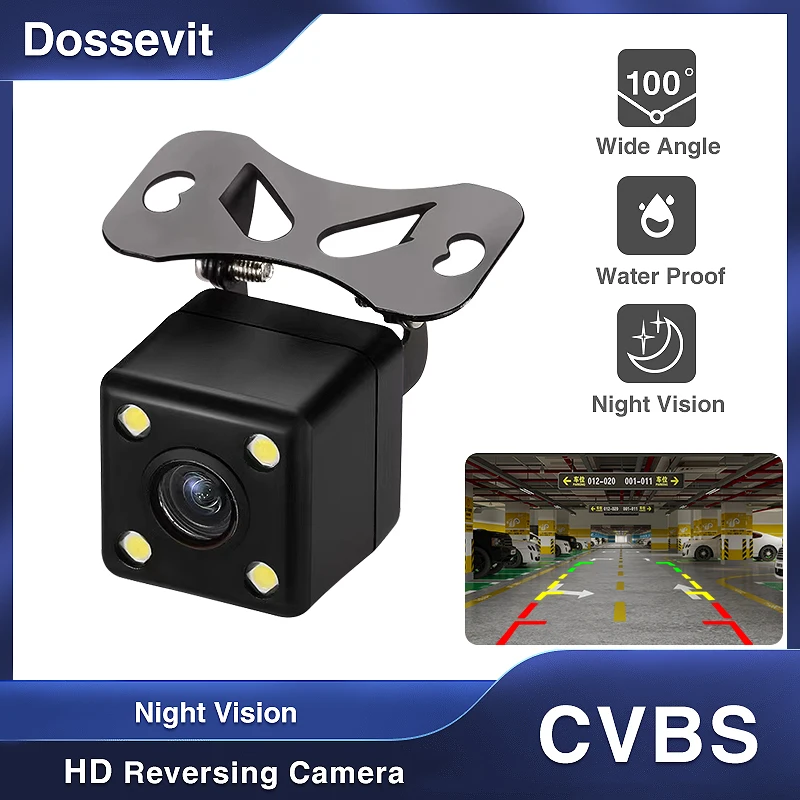 

Dossevit Wide Angle Universal Waterproof Car Rear View Camera HD Color Image 4 Led Night Vision Vehicle Backup Parking Camera
