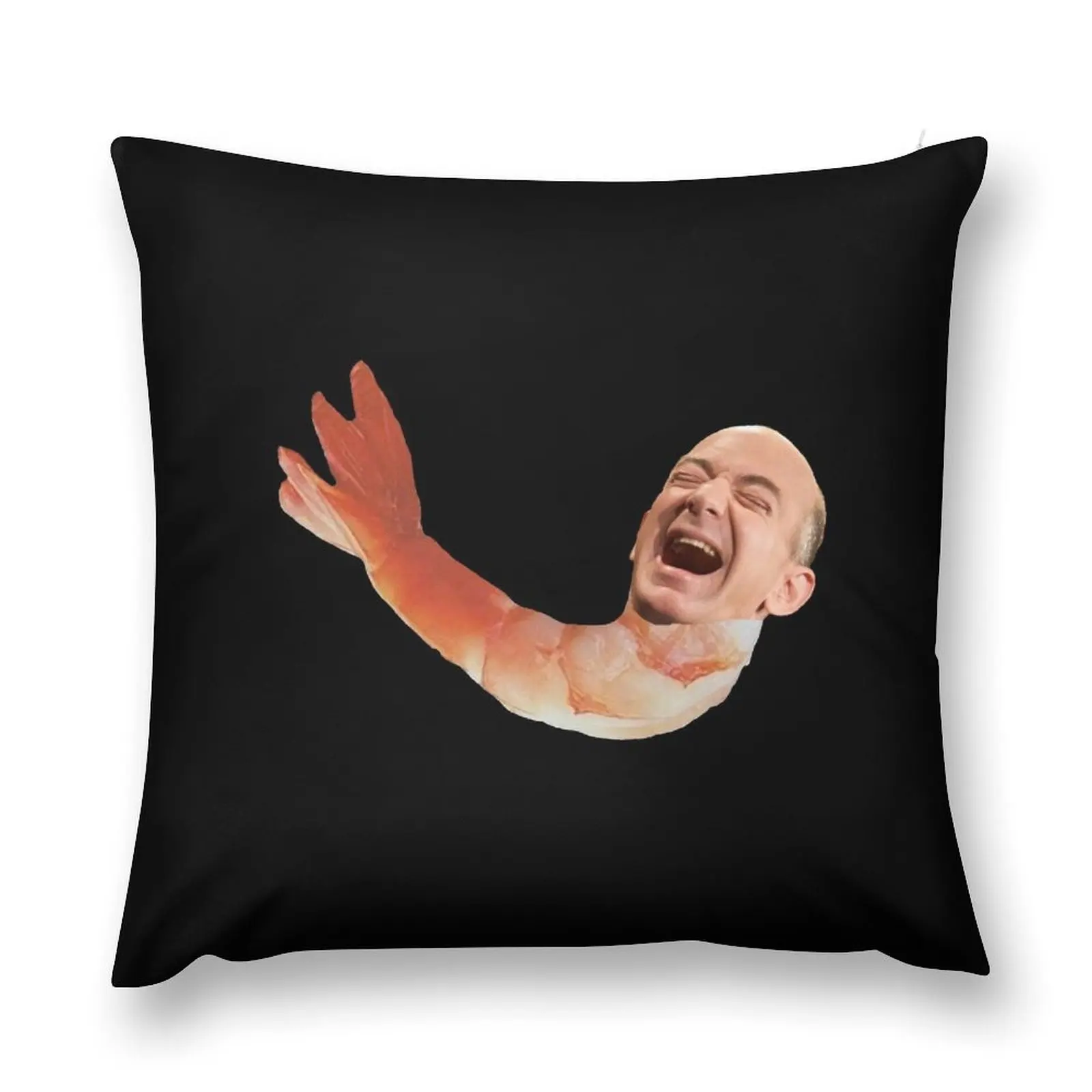 Декоративная подушка в виде креветки с изображением Джеффа безоса