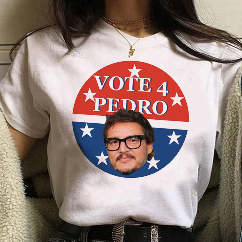 

Pedro Pascal t shirt women harajuku Tee girl anime y2k clothing