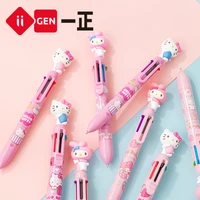 sanrio hello kitty anime cartoon blockwork 6 color handbook pen color round bead pen writing office mark pen students award gift