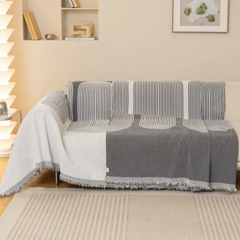 Чехол для дивана с кольцом плед-одеяло гостиной 2024 современное трехместное