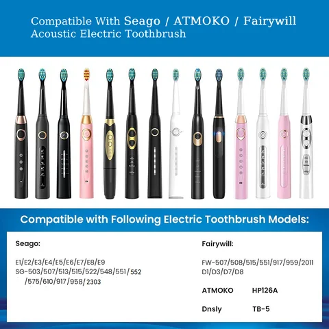 Сменные насадки для электрической зубной щетки Fairywill Seago 4 шт.
