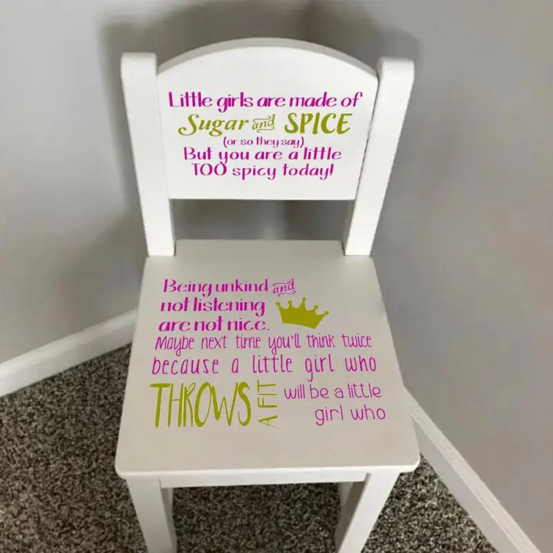 Decoration Stickers Boy’s Time Out Chair Sticker Child Sticker Wall Art Overtime Chair Sticker For Home Decor