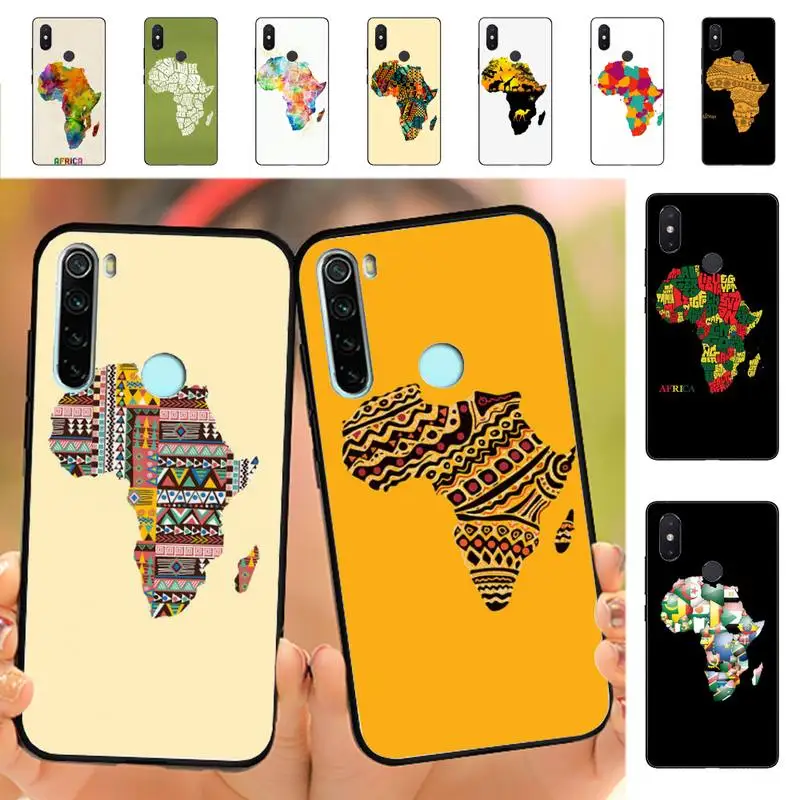 

RuiCaiCa Africa Map Geography Painted Phone Case for Redmi Note 8 7 9 4 6 pro max T X 5A 3 10 lite pro