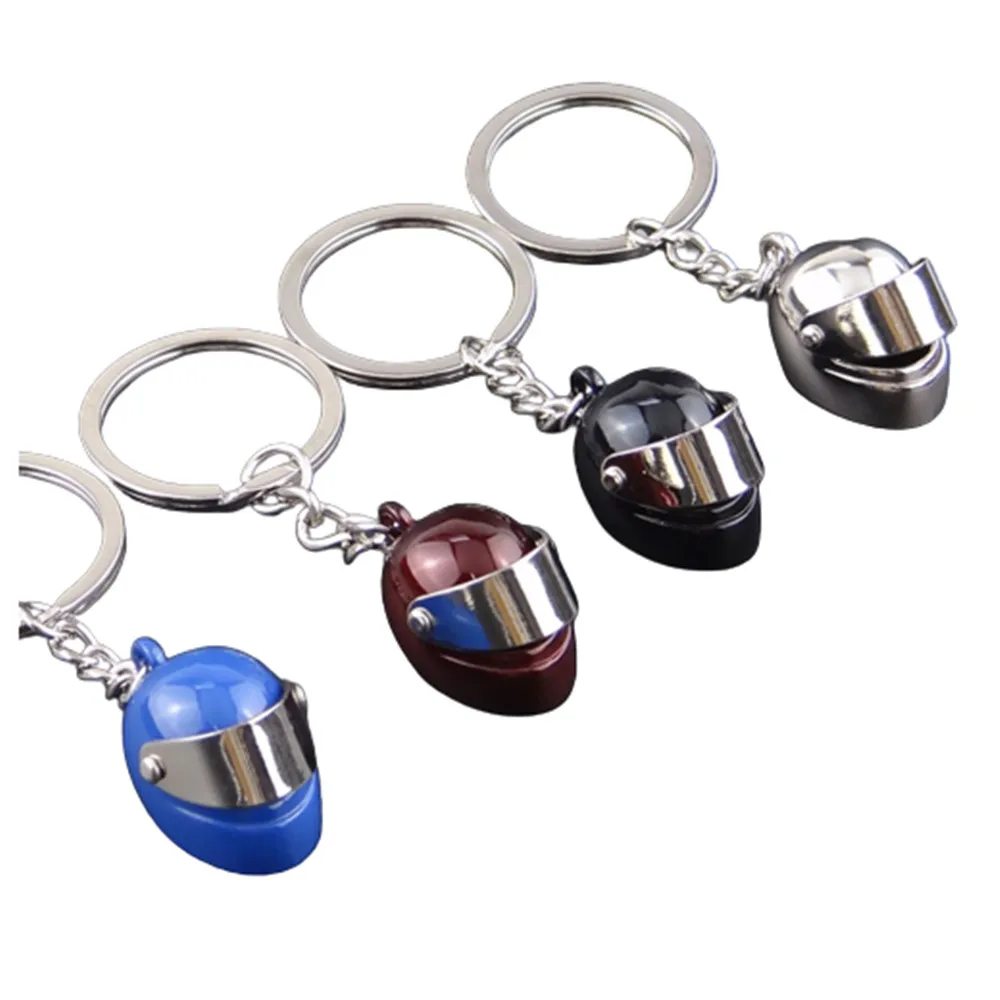 Creative Motorcycle Helmet Pendant Metal Keychain Charms Fashion Men Motorcycle Lovers Keyring Bag Ornaments Accessories