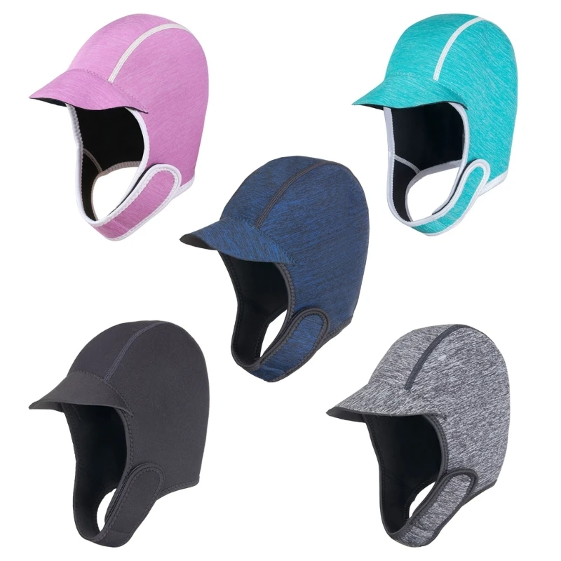 

Multifunctional Swimming Cap 2mm Thermal Cap Adjustable Beanie Neoprene Diving Cap Headgear for Water Sports Surfing H58D