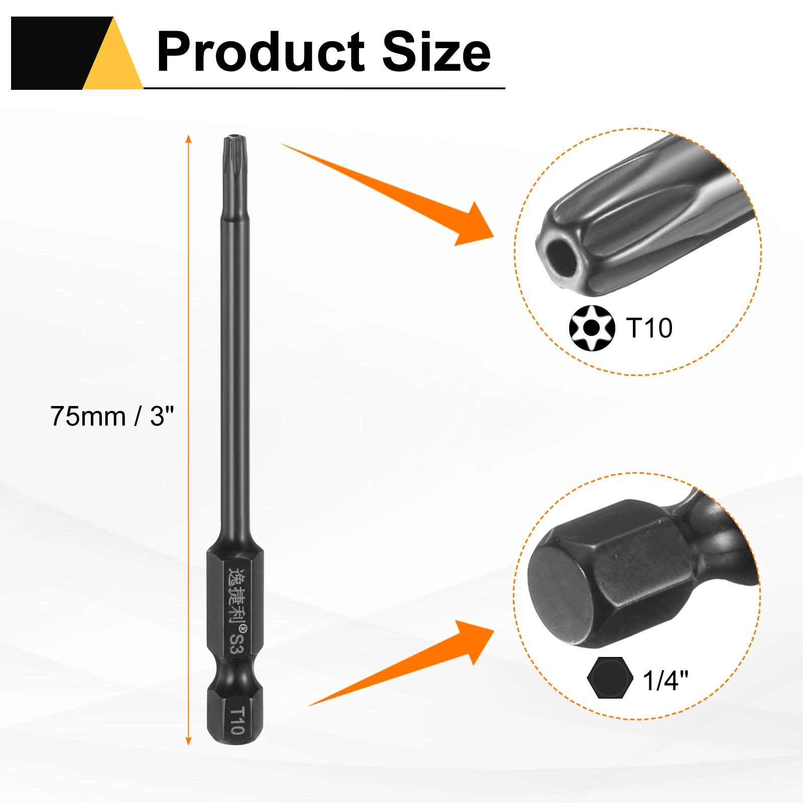 

UXCELL Стальные биты для отвертки Torx 1/4", набор из 10 штук