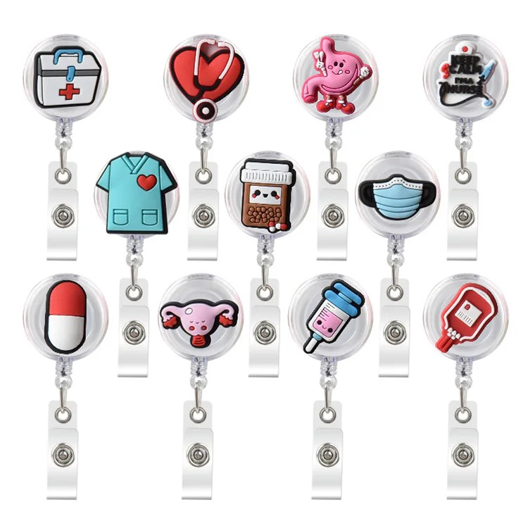 1PC Creative Retractable Nurse Badge Doctor ID Card Badge Holder for ID Name Tag Badge Holder Office Supply Clip