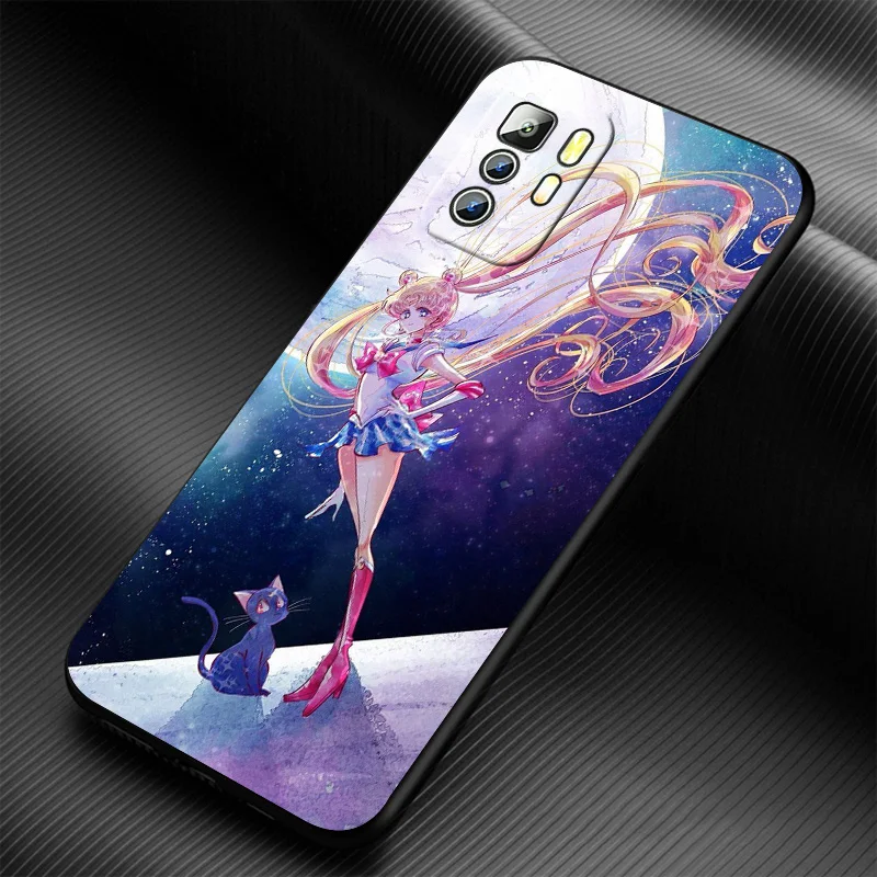 Силиконовый черный мягкий чехол для телефона милый Сейлор Мун Xiaomi Redmi Note 11S 11T 11 10S