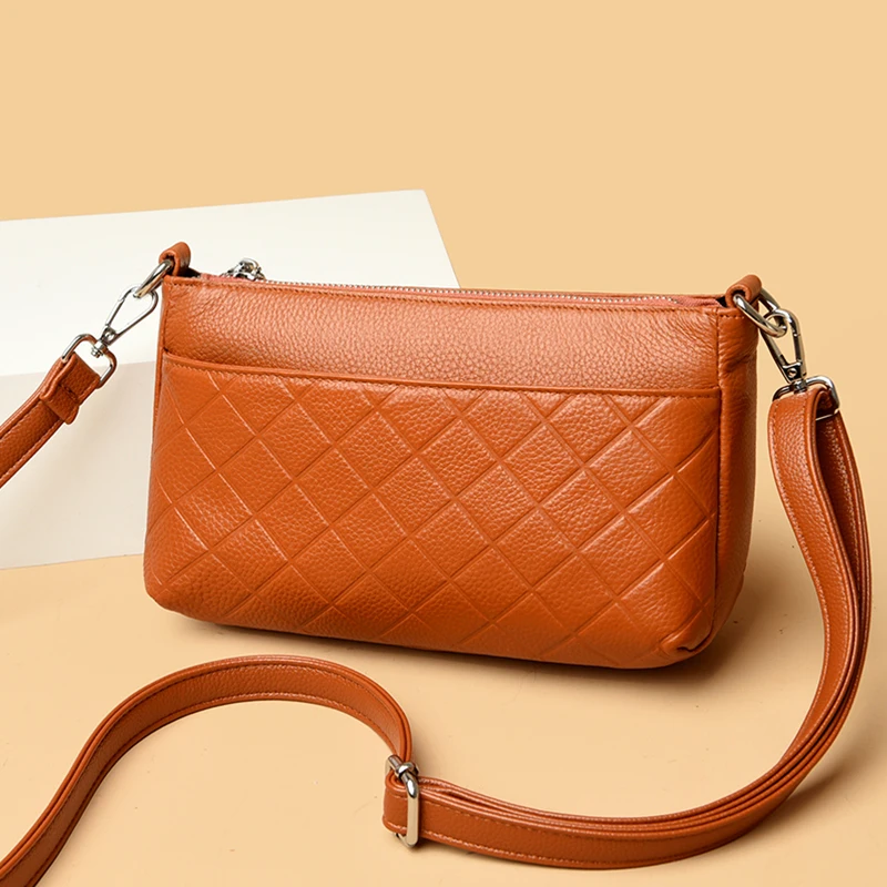 Новинка 2024 Высококачественная женская сумка на плечо из 100% мягкой воловьей кожи