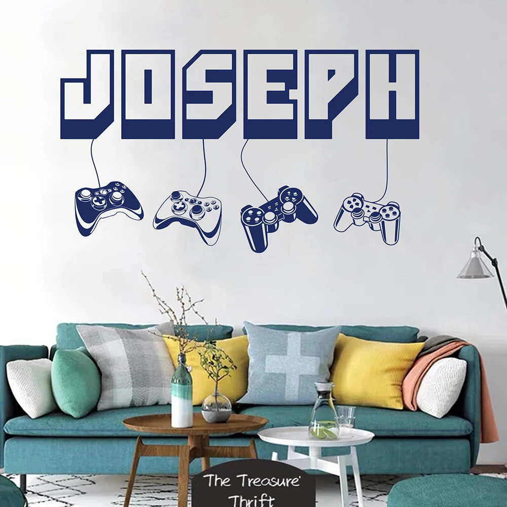 Пользовательское имя игровая зона игровой контроллер стикер на стену наклейка