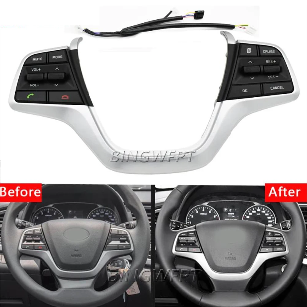 

Кнопка управления круиз-контролем на руле BINGWFPT для Hyundai Movable Collar Solaris 1.6L 2017 2018 2019 2020 2021 2022