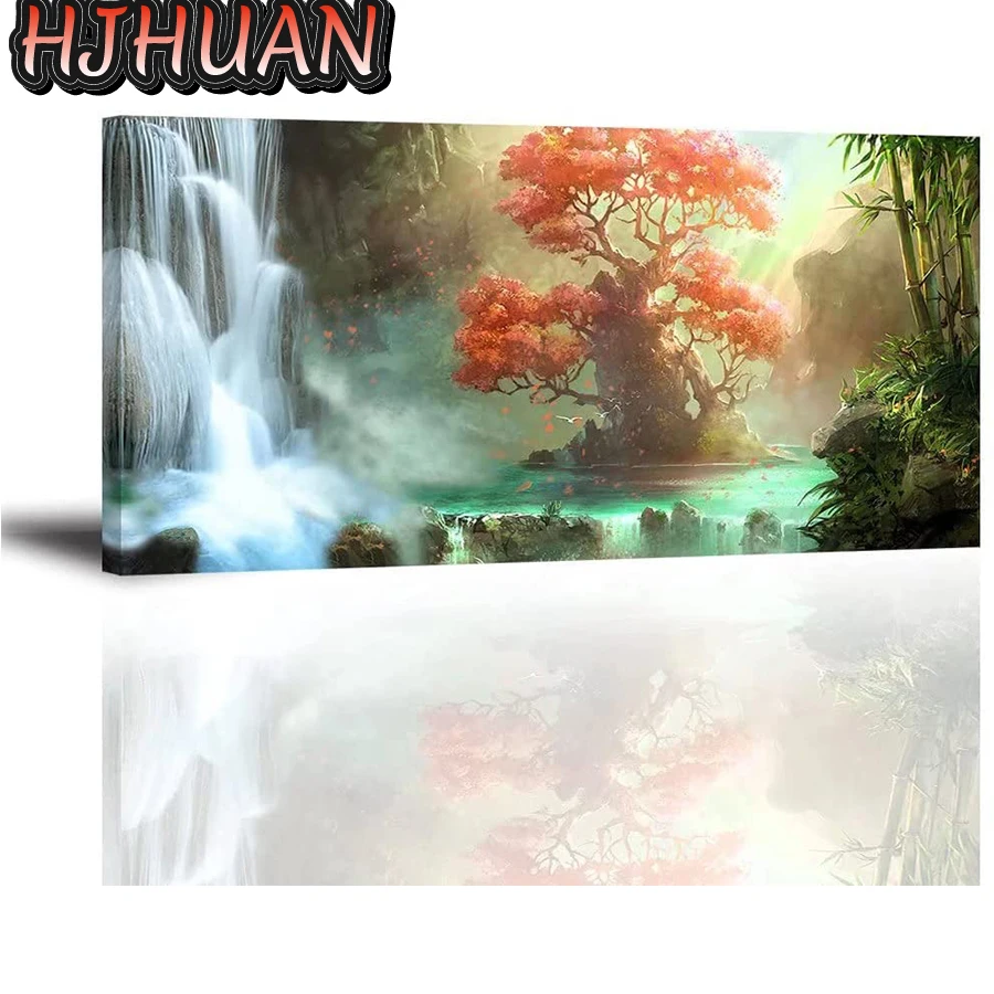 

Водопад, натуральная фотография, 5d, вышивка крестиком своими руками, искусство, полноразмерная/круглая Стразы, домашний декор