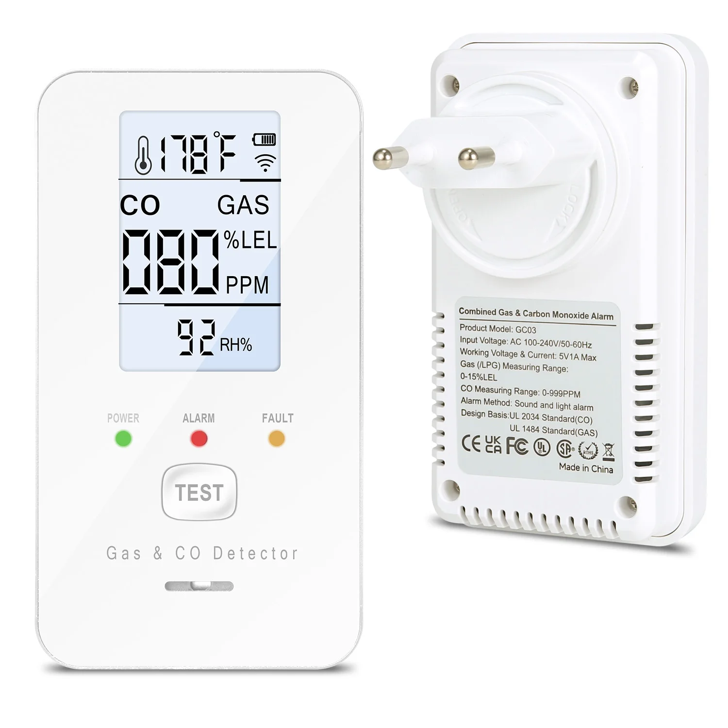 

Многофункциональный газовый детектор GC03 4-в-1