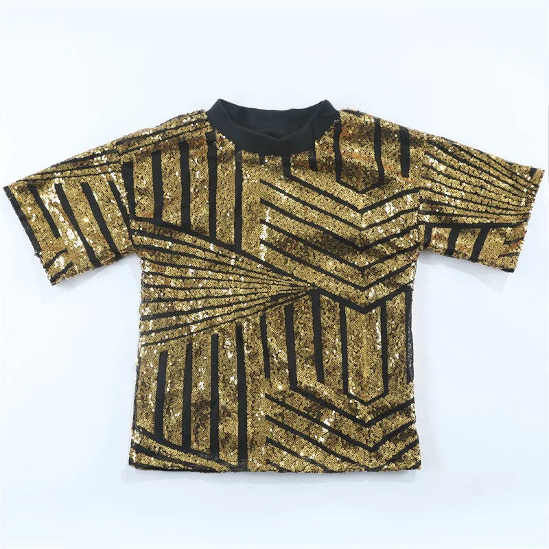 Костюм для танцев в стиле хип-хоп с блестками детей и взрослых