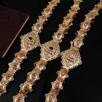 geometric shape caftan belts in gold long chain waist belts for women morocco trendy wedding jewelry belts arabia body jewelry