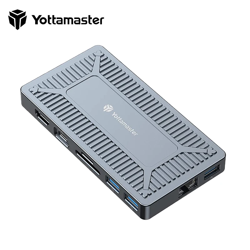 

Yottamaster 9-in-1 Dock Station M2 NVMe SSD Dock USB 3.1 Hub Type-C hub 10 Gbps HDMI Audio & Mic 4K HD Display TF/ SD slot Dock