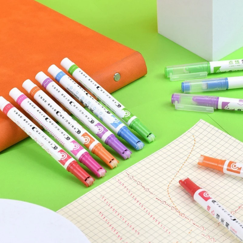

3/6pcs Marker Pen Lace Roller Highlighter Curve Wave Cloud Shapes Painting Hand Copy Newspaper Border Pen DIY Graffiti Outline