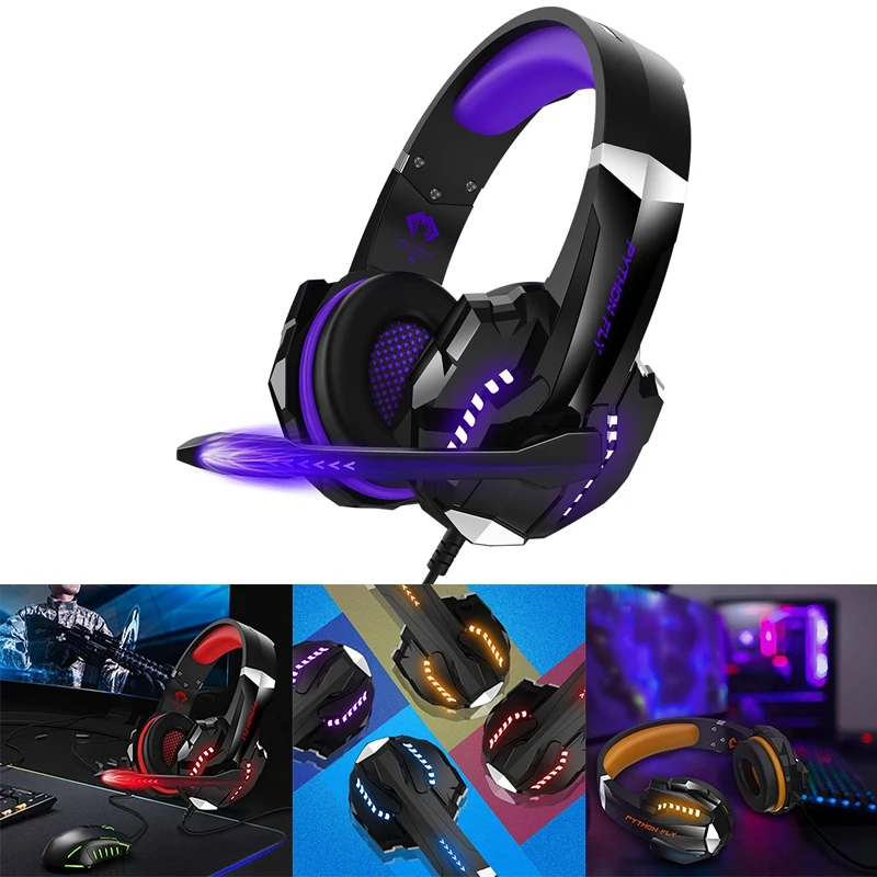 

Игровая гарнитура PYTHON FLY G9000 Pro, портативная, легкая, с реальным звучанием, проводная USB-гарнитура для ПК, Ipad